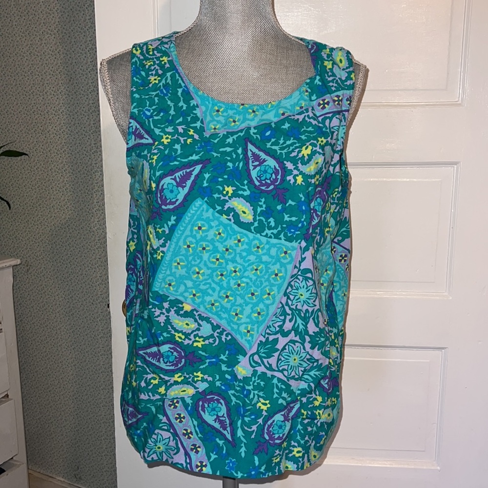 Diane Von Furstenberg the color authority Women's Vintage Paisley Sleeveless L